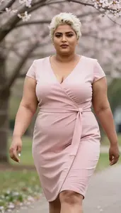 Sri Lankan Woman In Her Early 30s With Obese With Platinum Blonde Textured Hair