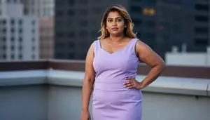 Sri Lankan Woman In Her Mid 30s With Big And Curvy Figure With Blonde Half Up