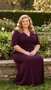 Warm Toned Woman In Her Late 20s With Fat With Honey Blonde Wavy Hair Wearing