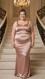 Warm Toned Woman In Her Late 20s With Full Figured And Curvy Figure With Light
