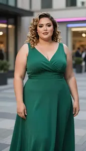 Warm Toned Woman In Her Mid 20s With Extra Fat With Dark Blonde Victory Rolls
