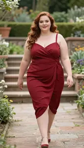 Western European Woman In Her Early 20s With Full Figured Figure With Chestnut