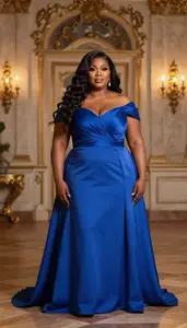 African Mature Woman With Soft And Curvy Figure With Jet Black Long Flowing Hair