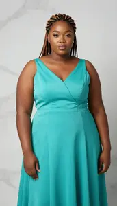 African Woman In Her Early 20s With Obese With Light Brown Braided Hairstyle