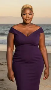 African Woman In Her Mid 20s With Thick Figure With Blonde Short Pixie Cut