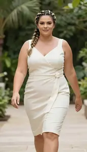 Brazilian Woman In Her Early 30s With Plus Size Figure With Dark Blonde Braided