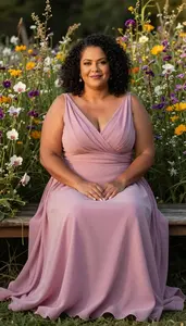 Brazilian Woman In Her 50s With Plump Figure With Black Natural Curly Hair