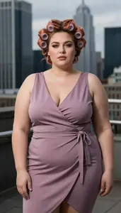 British Woman In Her Early 20s With Big And Curvy Figure With Copper Victory