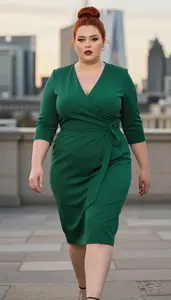 British Woman In Her Early 20s With Heavyset Figure With Red Bun Updo Wearing