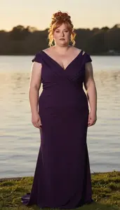 British Woman In Her Mid 30s With Hourglass Figure With Strawberry Blonde Messy