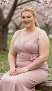 Central European Woman In Her Early 30s With Chubby Figure With Honey Blonde