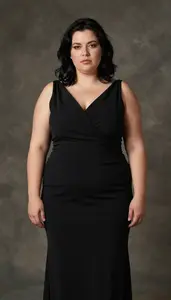Central European Woman In Her Early 30s With Extra Fat With Black Layered Hair