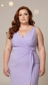 Central European Woman In Her 40s With Large Figured Figure With Chestnut Long
