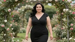 Central European Woman In Her Early 30s With Chubby Figure With Black Loose
