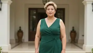 Chinese Mature Woman With Large And Curvy Figure With Strawberry Blonde Short