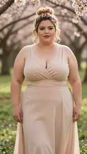 Colombian Woman In Her Late 30s With Very Fat With Strawberry Blonde Messy Bun