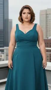 Colombian Woman In Her Mid 30s With Pear Shaped Figure With Light Brown Bob