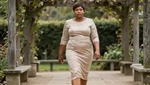 Ethiopian Mature Woman With Extra Fat With Brunette Short Pixie Cut Wearing