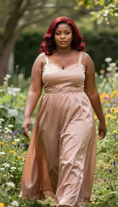 Ethiopian Woman In Her Early 30s With Large Build Figure With Red Layered Hair