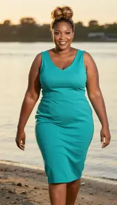 Ethiopian Woman In Her Mid 30s With Big And Curvy Figure With Blonde Messy Bun