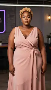 Ethiopian Woman In Her Mid 30s With Very Obese With Strawberry Blonde Textured