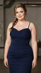 European Woman In Her Early 30s With Obese With Dark Blonde Side Braid Wearing