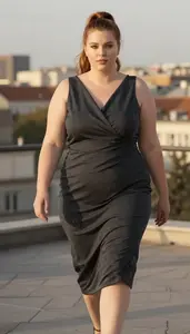 European Woman In Her Early 20s With Full Figured Figure With Auburn High