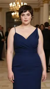 European Woman In Her Early 20s With Fat With Dark Brown Short Pixie Cut Wearing