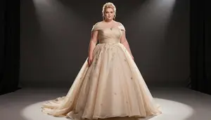 European Young Woman In Her 20s With Full Figured And Curvy Figure With Platinum
