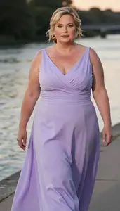 Fair Skinned Mature Woman With Curvy Figure With Blonde Side Braid Wearing
