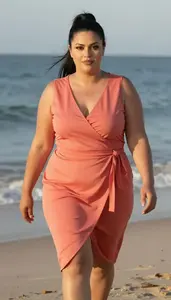 Fair Skinned Woman In Her Late 30s With Robust Figure With Jet Black High
