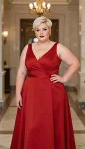 Fair Skinned Woman In Her Mid 30s With Heavyset Figure With Platinum Blonde