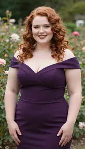 Fair Skinned Young Woman In Her 20s With Very Fat With Auburn Natural Curly Hair