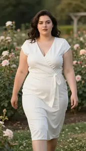 Fair Skinned Young Woman In Her 20s With Large And Curvy Figure With Dark Brown