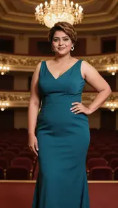 Indian Woman In Her Mid 20s With Full Figured And Curvy Figure With Light Brown