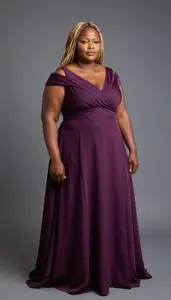Kenyan Mature Woman With Fat With Strawberry Blonde Braided Hairstyle Wearing