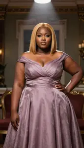 Kenyan Woman In Her Early 20s With Curvy Figure With Honey Blonde Straight Hair