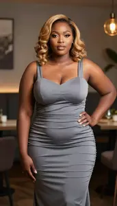 Kenyan Woman In Her Mid 30s With Hourglass Figure With Blonde Finger Waves