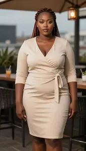 Kenyan Woman In Her Mid 20s With Heavy With Auburn Side Braid Wearing Champagne