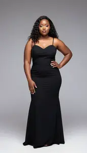 Kenyan Young Woman In Her 20s With Extra Fat With Jet Black Finger Waves Wearing