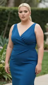 Latina Woman In Her Mid 20s With Very Fat With Platinum Blonde Sleek Ponytail