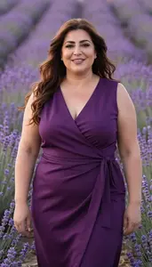Lebanese Mature Woman With Large Figured Figure With Brunette Long Flowing Hair