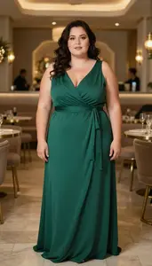 Light Skinned Woman In Her Mid 30s With Plus Size Figure With Dark Brown Beach