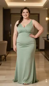 Light Skinned Young Woman In Her 20s With Buxom Figure With Brunette Side Braid