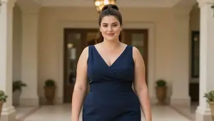 Light Skinned Young Woman In Her 20s With Robust Figure With Brunette High