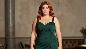 Mediterranean Woman In Her Early 20s With Hourglass Figure With Copper Layered