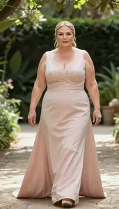 Mediterranean Woman In Her 50s With Obese With Strawberry Blonde Sleek Ponytail