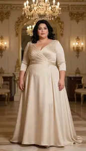 Mediterranean Woman In Her Late 30s With Soft And Curvy Figure With Jet Black