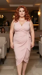 Mediterranean Woman In Her Mid 30s With Extra Fat With Copper Textured Hair
