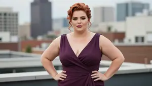 Mediterranean Woman In Her Mid 30s With Big And Curvy Figure With Copper Elegant